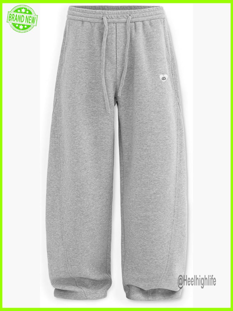 Men's Wide Leg Sweatpants With Pockets, Cotton Blend, Casual Athletic Lounge